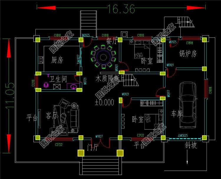 帶車庫二層別墅設計圖，第三套25萬就能建，實用省錢非常劃算