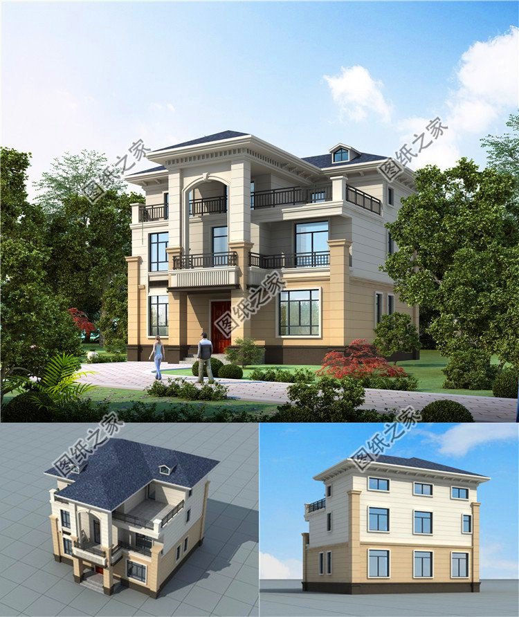 農村磚混三層自建房設計圖，適合自己的才最舒適，建好讓人百看不厭