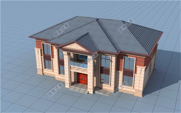 大面寬二層別墅設(shè)計圖，長輩看了都夸建的好，大面寬十分大氣