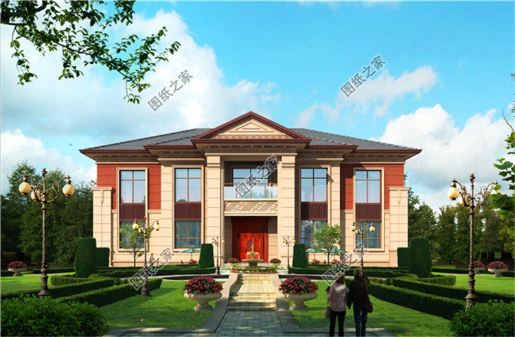 大面寬二層別墅設(shè)計圖，長輩看了都夸建的好，大面寬十分大氣