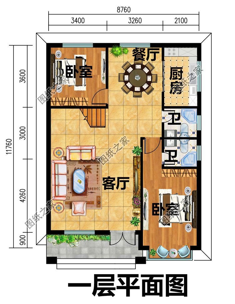 三開間小三層別墅設計圖，造型簡單不就是用，采光通風都不是問題