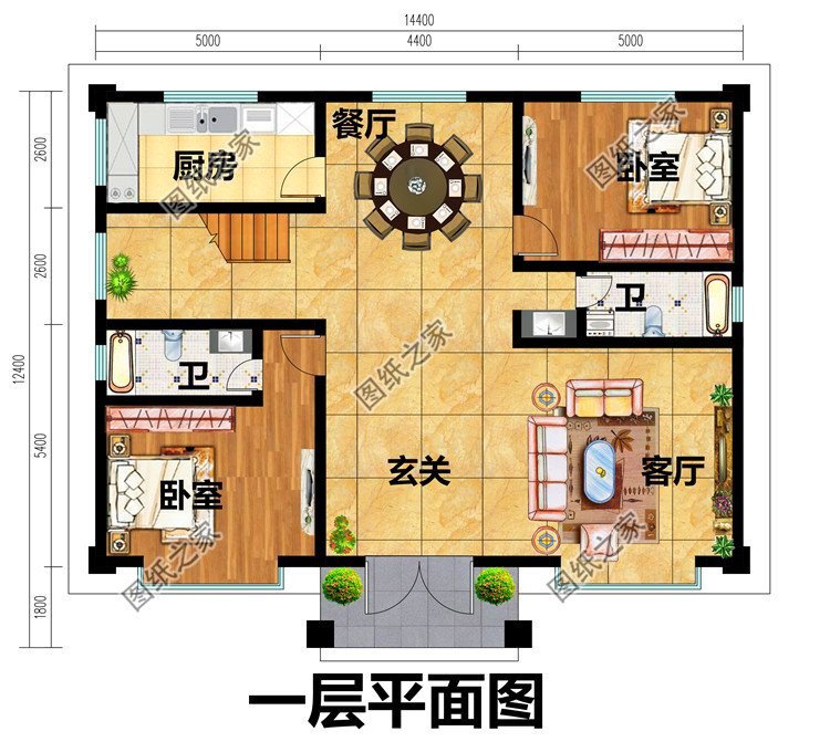 150平大戶型二層自建房設計圖，這么大占地足夠了，選其中一款去建房吧