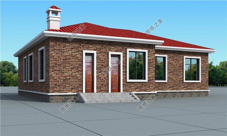 新款一層農村自建房設計圖，小房子也有大排場，建房還是一層好