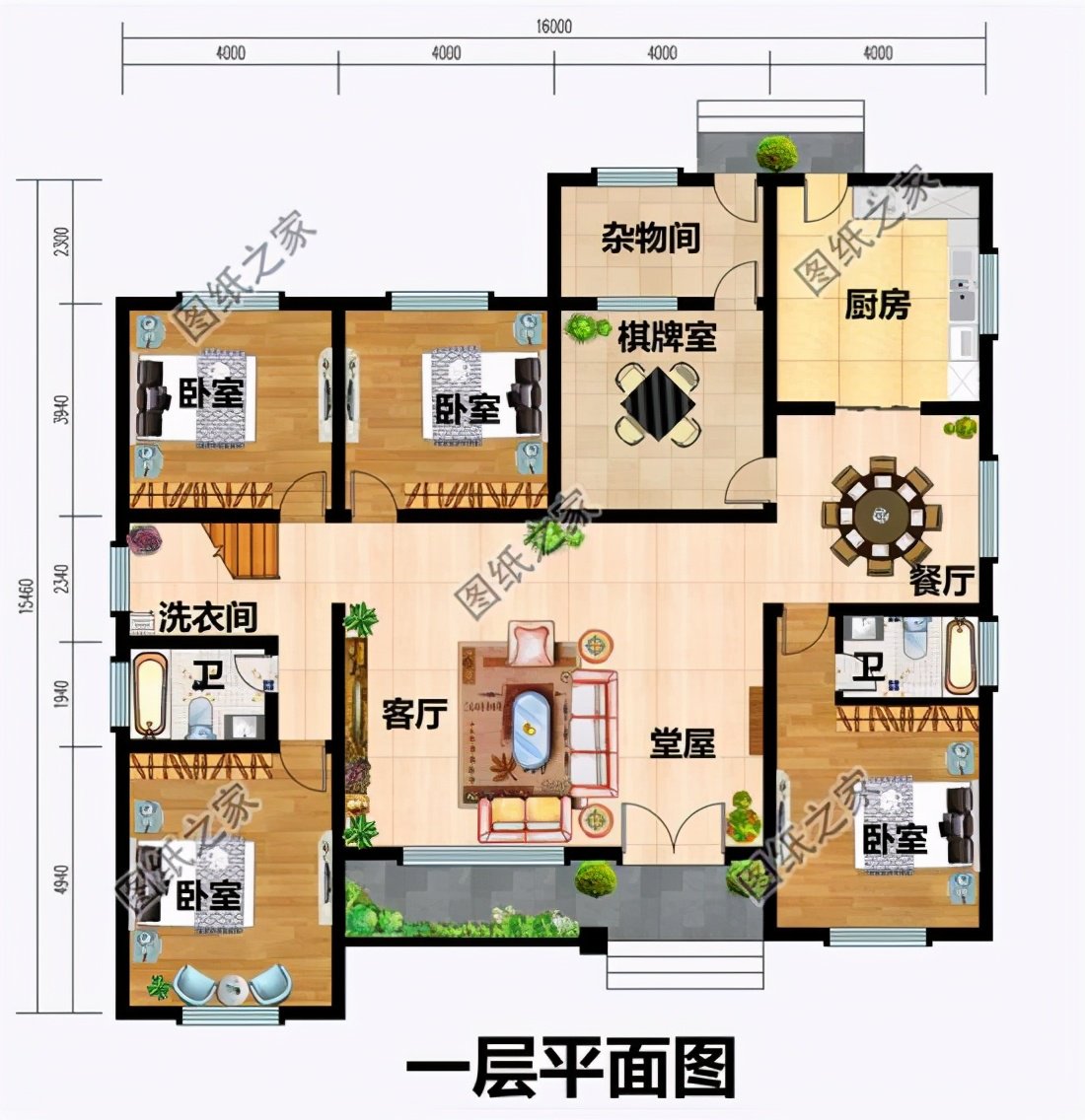 新款一層農村自建房設計圖，小房子也有大排場，建房還是一層好