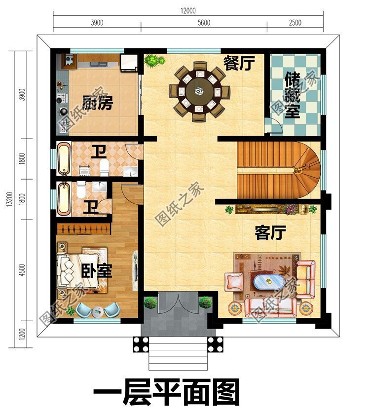 老家三層自建房效果圖，臥室還帶套衛設計，好看實用