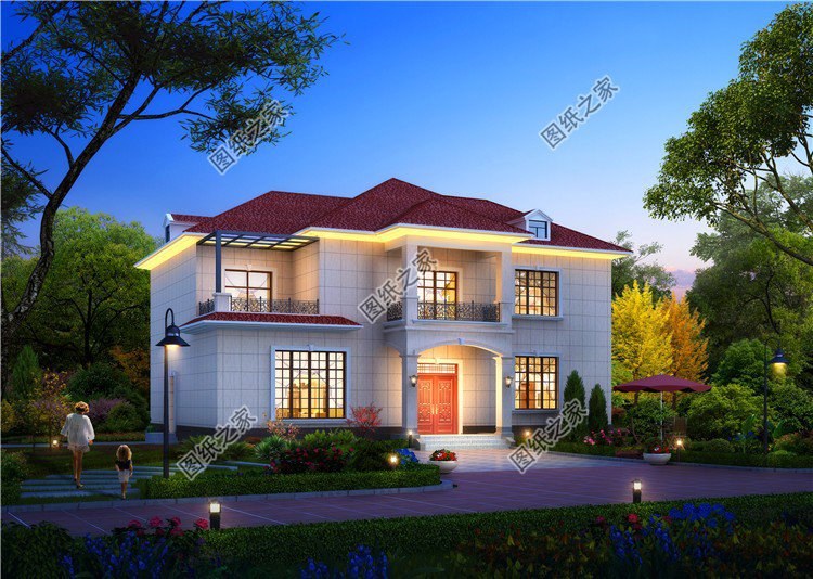 簡單二層最新戶型別墅設計圖，對稱設計，精致美觀簡單易建