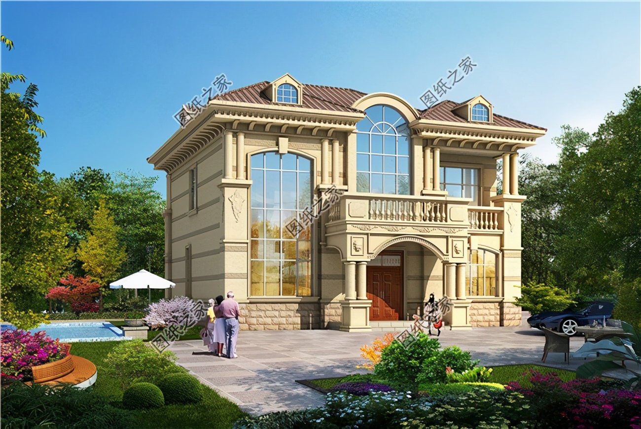 農村二層斜坡屋頂設計別墅，普通人也可以擁有別墅夢