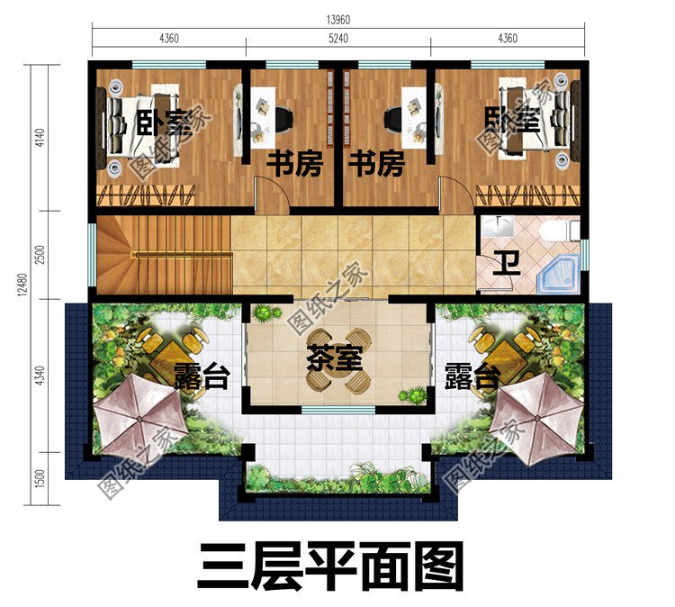 簡歐農(nóng)村三層住宅設(shè)計圖