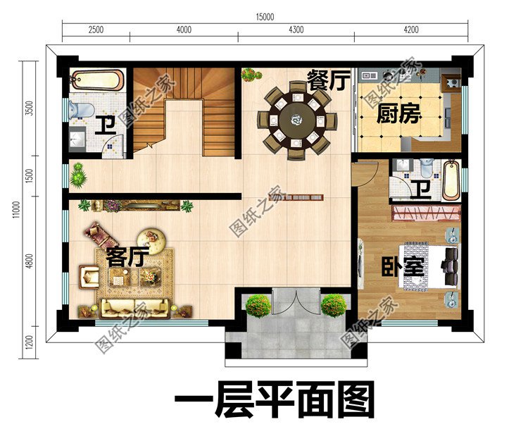 140平方米現代偏中式實用型三層房屋