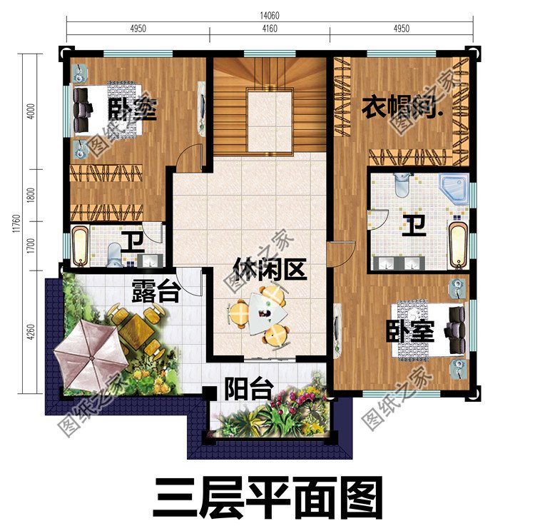 好看的三層樓別墅圖