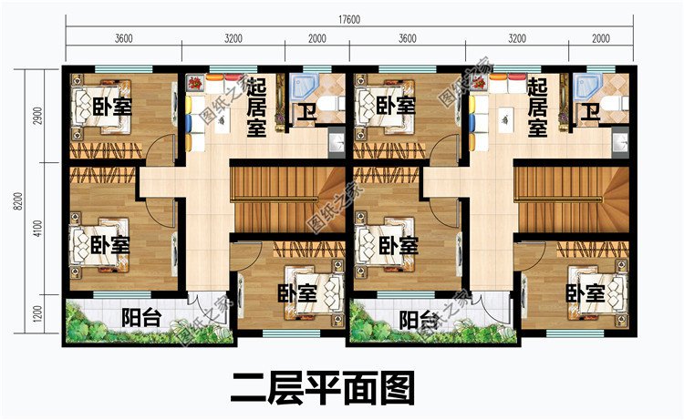 小戶型經濟農村雙拼自建房