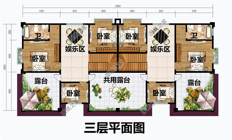 豪華三層歐式雙拼別墅設(shè)計(jì)