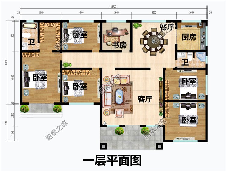 美式和田園風格結合的農村一層平房