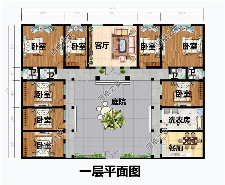 農村三合院設計圖及效果圖