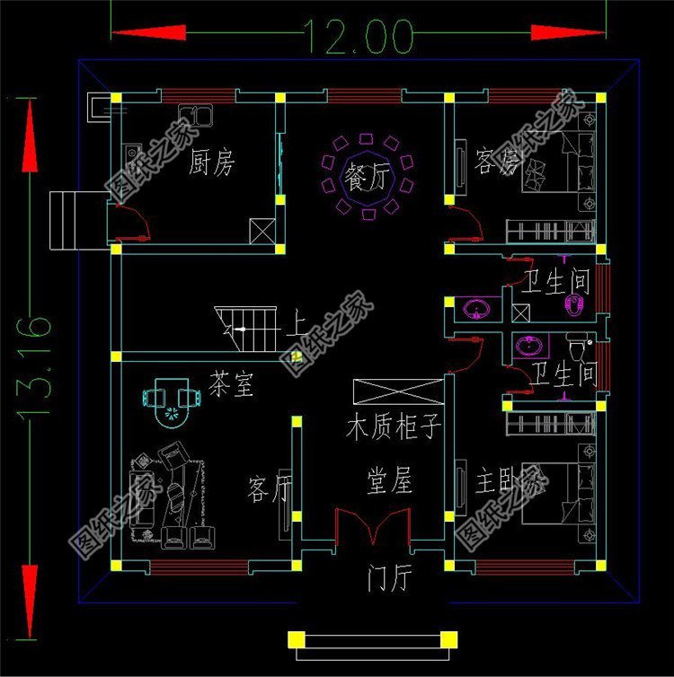 有傳統堂屋戶型的自建房，布局真心的贊！