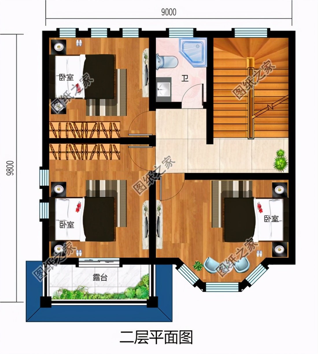 9米開間自建房設計圖，外觀美觀大方，造價絕對經濟實惠
