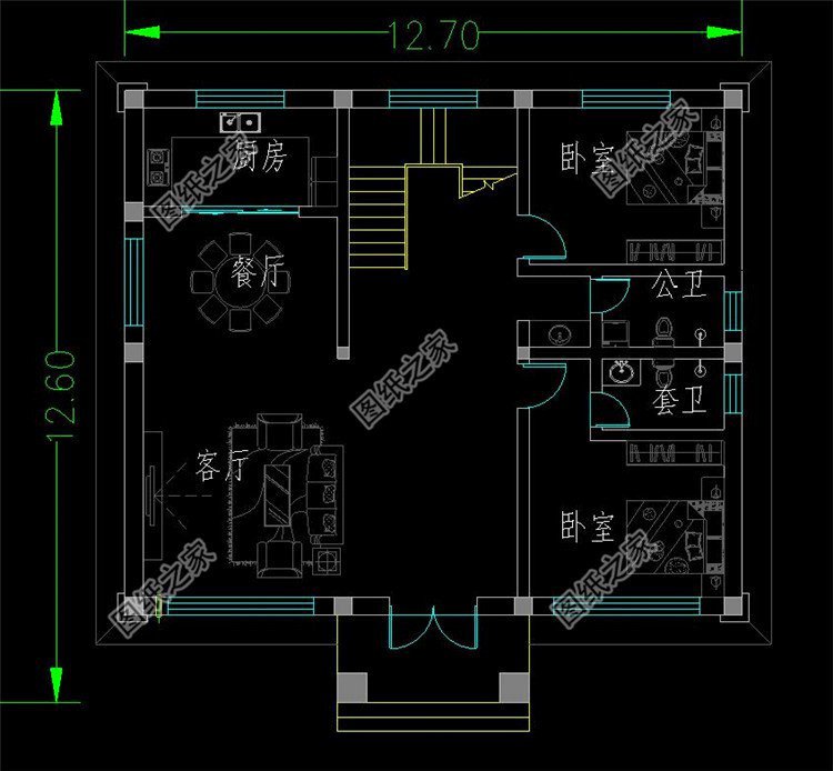 3套經濟實用型農村別墅自建房設計圖，戶型經典，好看又大氣