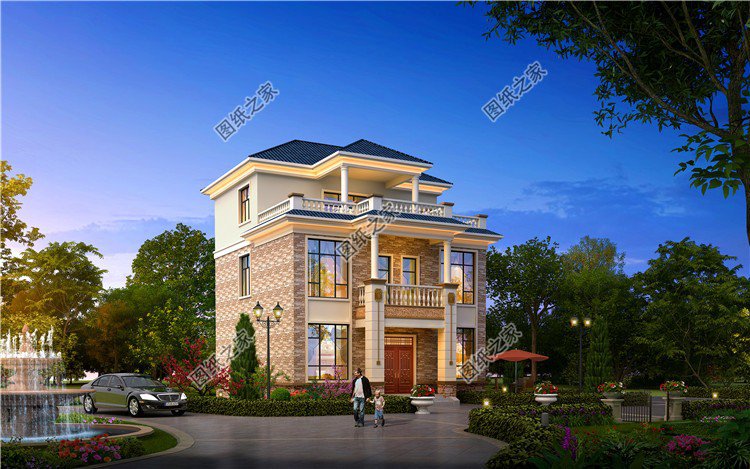 三款實用性超強的三層實用帶露臺別墅設計圖，建上一棟太有面子