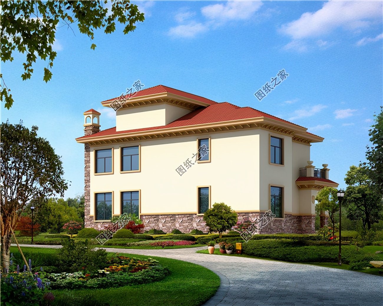 豪華的三層別墅，我就在老家建的設計，品位不一般