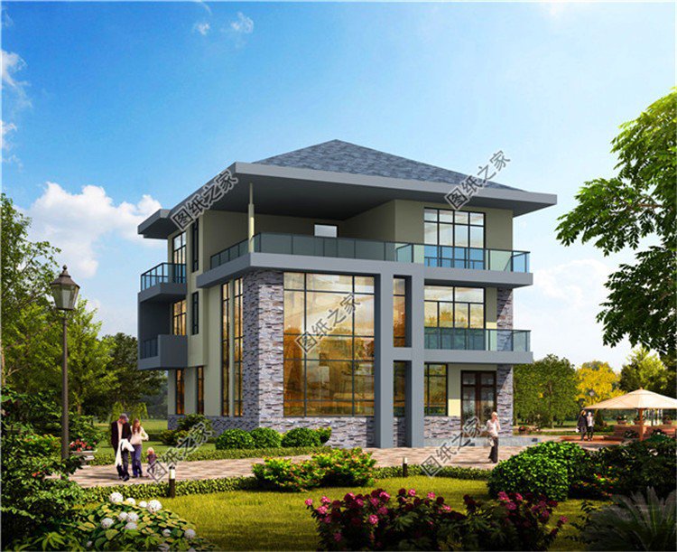 農村自建房三層平面圖，高端氣派，成為村里地標性建筑