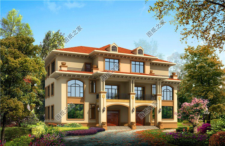 農村雙拼樓房設計圖，兄弟合建省錢又好看，日子自然越過越紅火