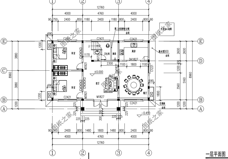 農村建房二層設計效果圖，公共區域空間大，真正自在人家
