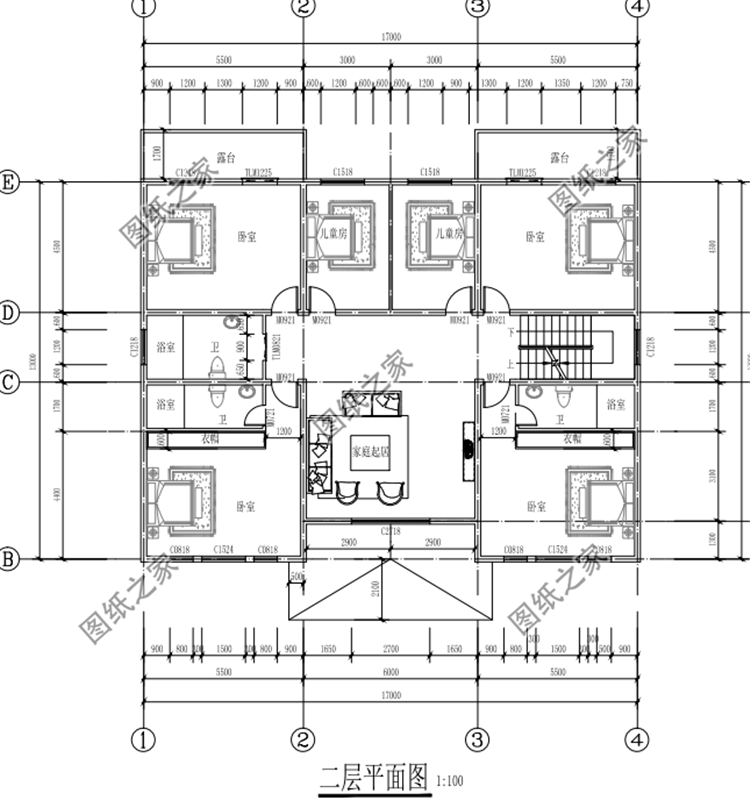 農村建房二層設計效果圖，公共區域空間大，真正自在人家