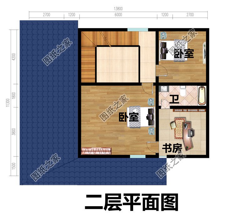 一層半小別墅設(shè)計圖帶效果圖