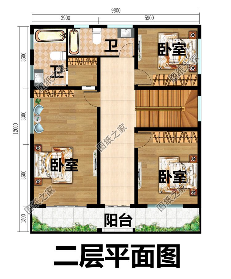 農村二層樓建房造型圖