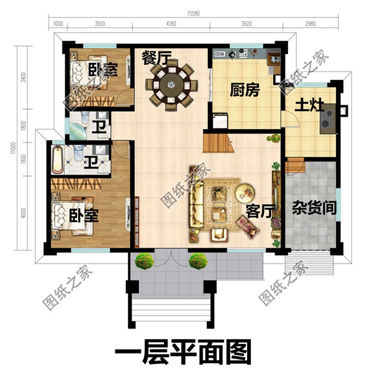 歐式小別墅設計圖紙帶效果圖