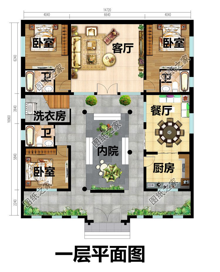 經(jīng)典四合院別墅設(shè)計(jì)圖