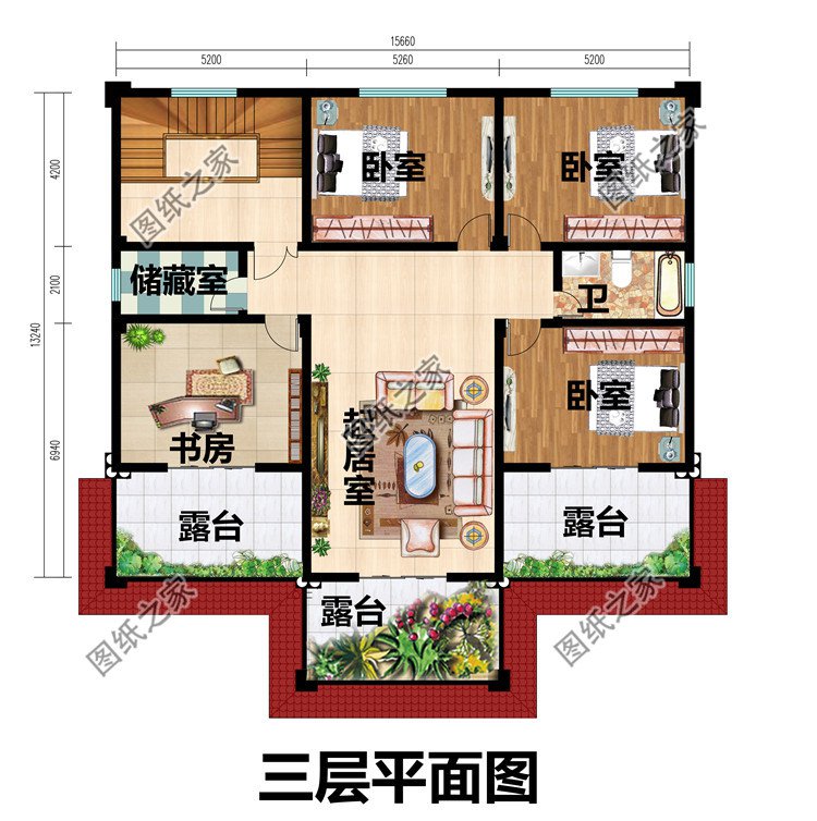 帶堂屋新農(nóng)村三層房屋別墅設(shè)計(jì)圖紙