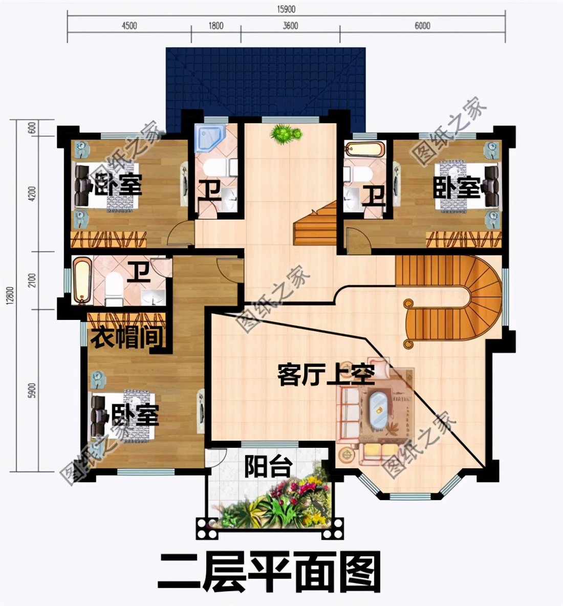 三層現代風格自建房設計圖，布局方便溫馨舒適，各方面齊全