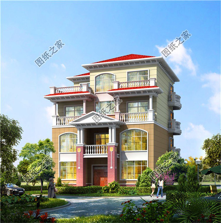 適合農村建的新農村建房四層圖紙設計圖，第三款設計師極力推薦