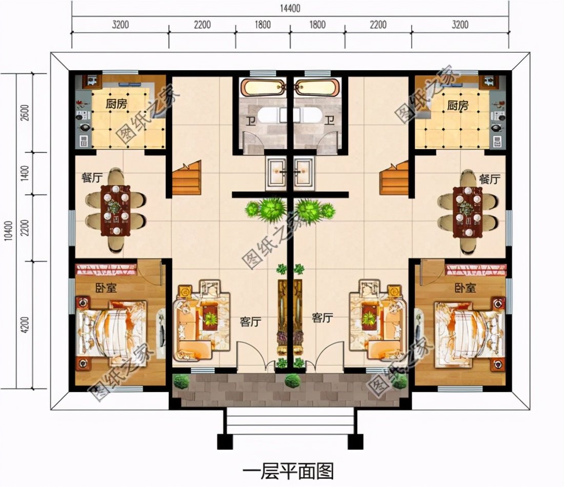農村兄弟雙拼自建房設計圖，城里有錢你都不到的好戶型