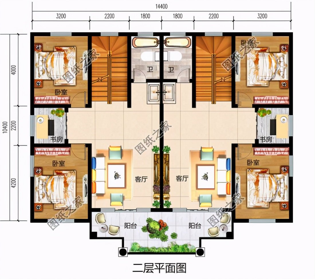 農村兄弟雙拼自建房設計圖，城里有錢你都不到的好戶型
