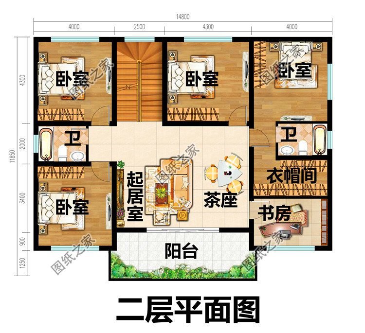 三款農村自建平頂別墅二層設計圖，外觀新穎氣派，建出來秒殺城里房