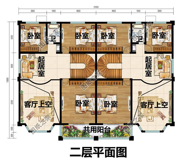 兄弟合建房新農村三層雙拼別墅