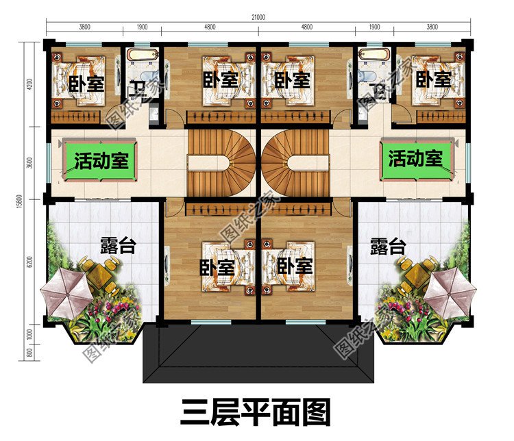 兄弟合建房新農村三層雙拼別墅