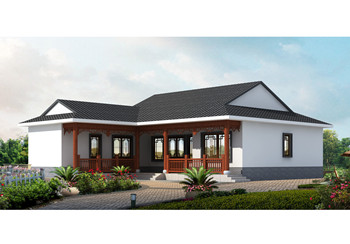 適合7字型宅基地蓋的一層別墅，中式風(fēng)格設(shè)計(jì)