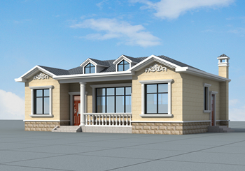 帶小院子的鄉(xiāng)村一層別墅設(shè)計(jì)圖紙,120平方米