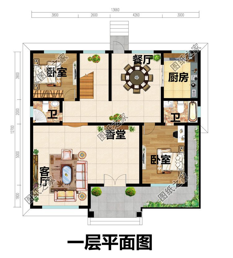 歐式時尚二層別墅設計圖