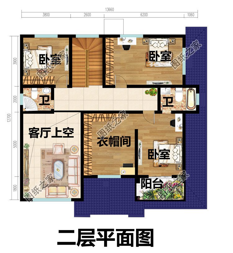 歐式時尚二層別墅設計圖