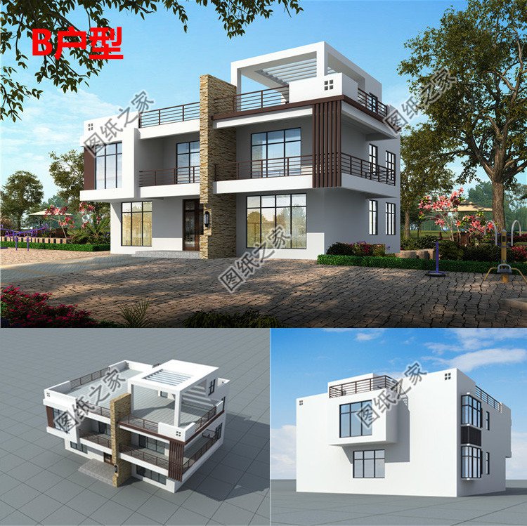 自建現代二層別墅施工