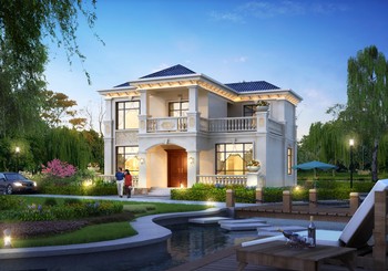 新農村二層歐式別墅設計圖，外觀漂亮，主體18萬起建