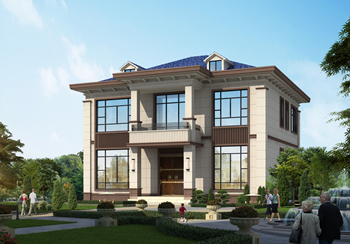 方正對稱二層農(nóng)村自建別墅施工圖，經(jīng)濟實用舒適大氣