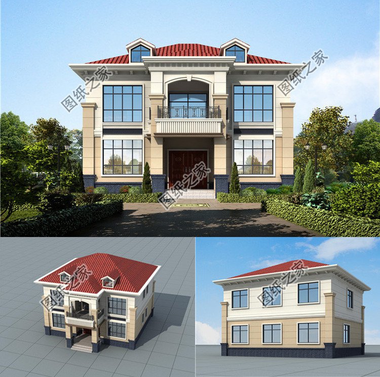 12X12米農村自建二層樓效果圖