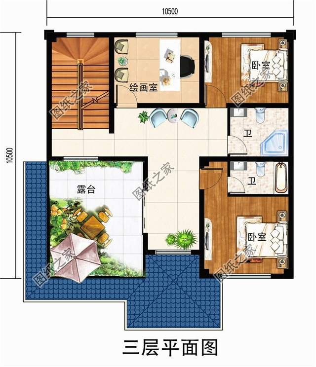 新款漂亮的農村三層復式別墅設計圖高端大氣上檔次，造價30萬左右