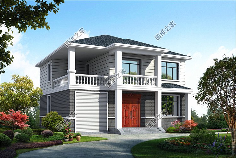 造價20萬左右帶車庫的二層別墅設計圖，簡直美麗動人