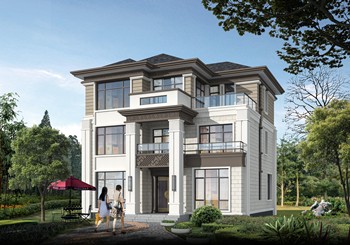 好看精致的三層自建房別墅設計圖，開間12米進深12米左右